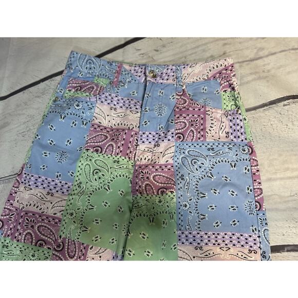 H&M Bandana Print High Rise Wide Leg Jeans Pants Size 4 - Picture 3 of 6